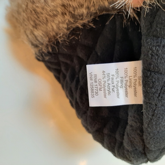Navy corduroy faux fur bomber hat - Picture 9 of 10